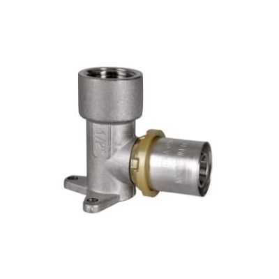 GOMITO FILETTATO FEMMINA CON STAFFA A PRESSARE