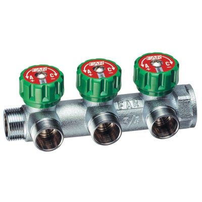 COLLETTORE OTTONE MULTIFAR C/VALVOLA