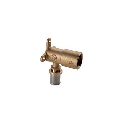 RACCORDO A GOMITO FILETTATO FEMMINA CON STAFFA