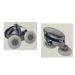 COPPIA RUOTE DOPPIE PER BOX DOCCIA DM 23 ATTACCO INF. IN ABS CROMATO X VETRO 4-6 MM (FORO VETRO 9MM)