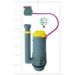 BATTERIA X CASSETTA WC SENZA GALLEGGIANTE PVC C/CAVETTO DOPPIO SCARICO TODINI PLASTICA 4.00/C